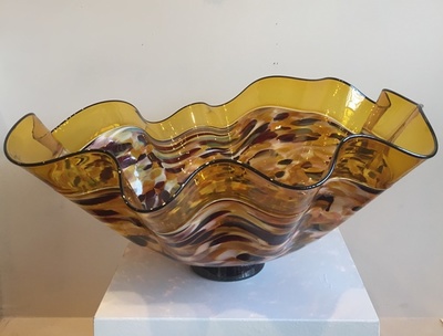 Seattle Glass Studio - Large Incalmo Bowl Yellow/Multi - GLASS