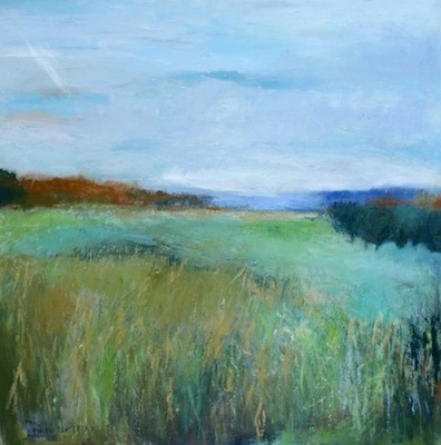 Margo Balcerek - Lavender Horizon - Oil on Canvas - 36x36