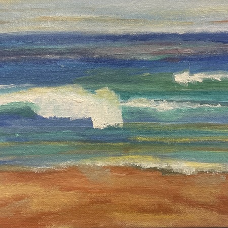 Nancy McClure - Beach Day - Oil on Board - 8x10