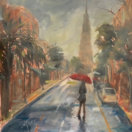 Gina Strumpf - Charleston Showers - Oil on Canvas - 36x36