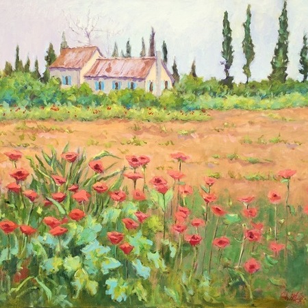 Connie Winters - Love Those Poppies II - Oil on Canvas