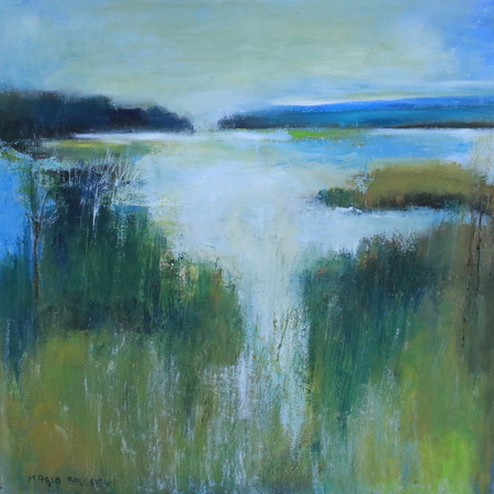 Margo Balcerek - Lights on the Bay - Oil on Canvas - 30x30