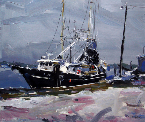 David Shingler - Alice Marie, Beaufort, NC - Oil on Board - 12x14