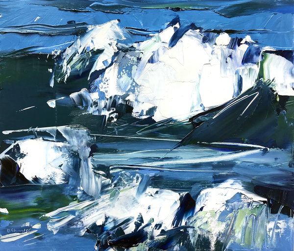 David Shingler - Waves - Oil on Board - 12x14