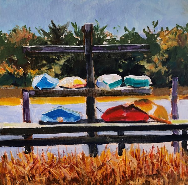 Larry Dean - Beaufort Boats - Acrylic on Canvas - 12x12