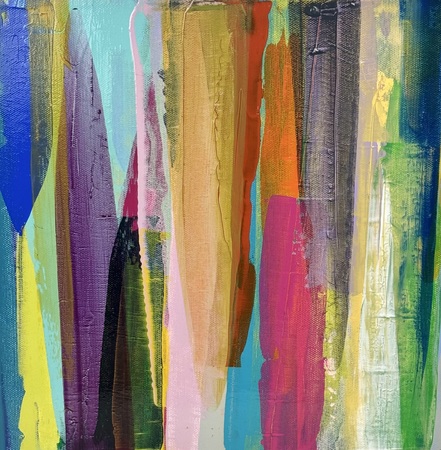 Sharon Paige - Rainbow Twist III - Acrylic on Canvas - 12x12