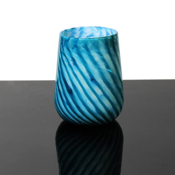Brad Smith - Stemless Glass-Ocean Wave - GLASS