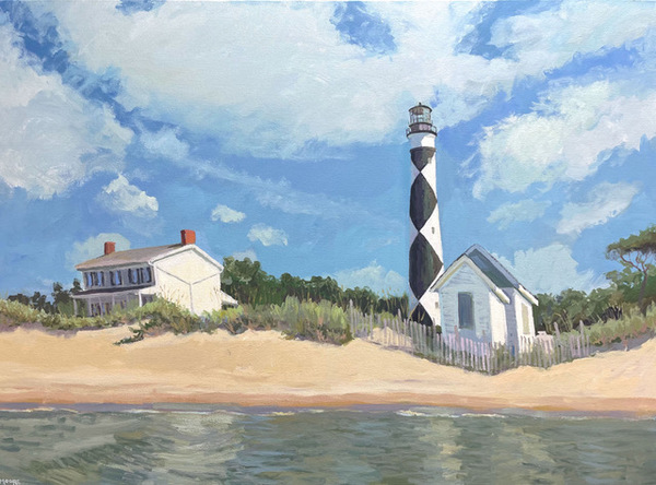 Steve Moore - High Tide At Cape Lookout - Acrylic on Canvas - 36x48