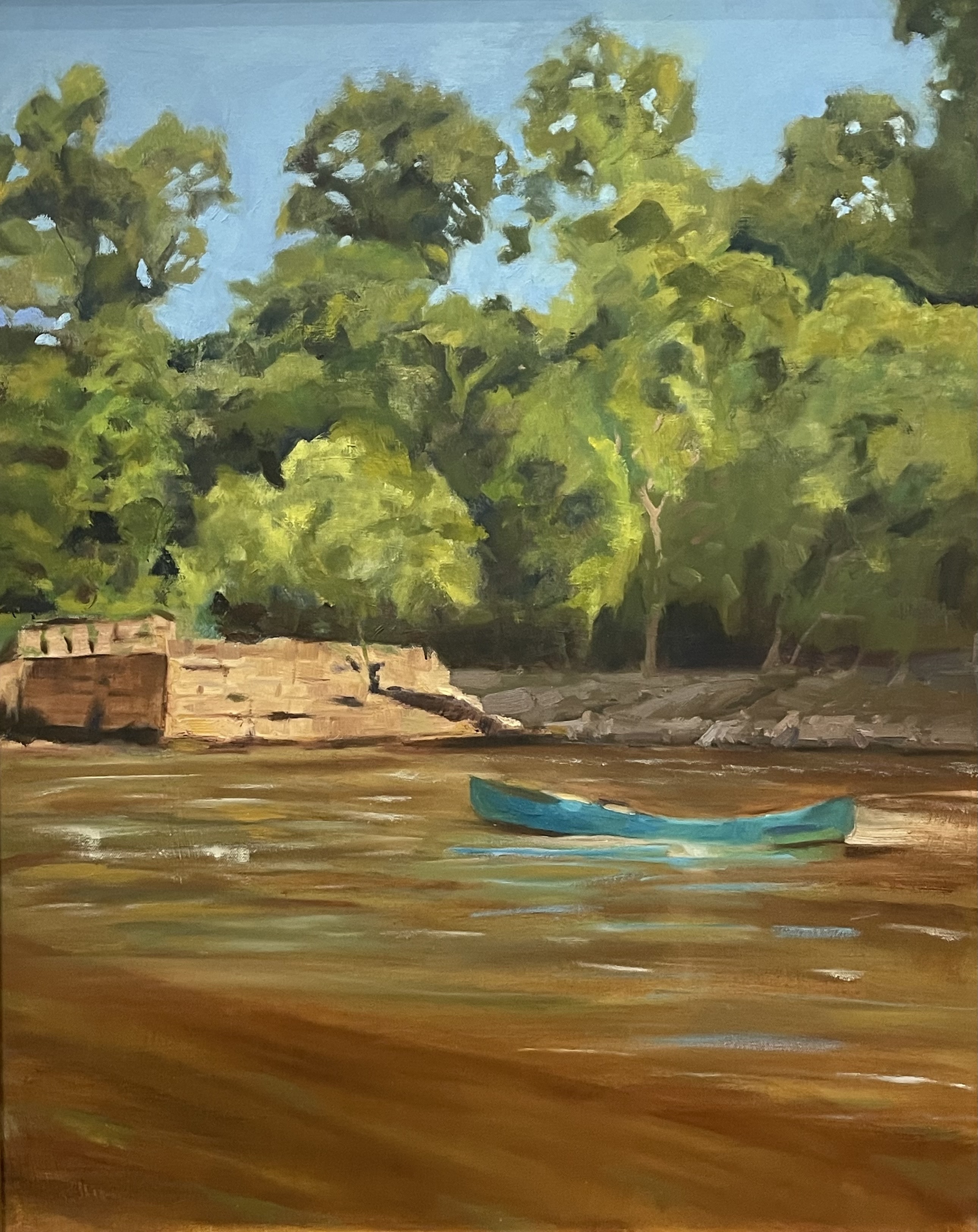 Nancy McClure - Blue Canoe - Oil on Canvas - 30x24