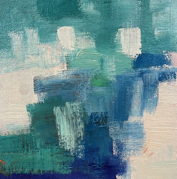 Nancy McClure - Water View I - Oil on Canvas - 6x6