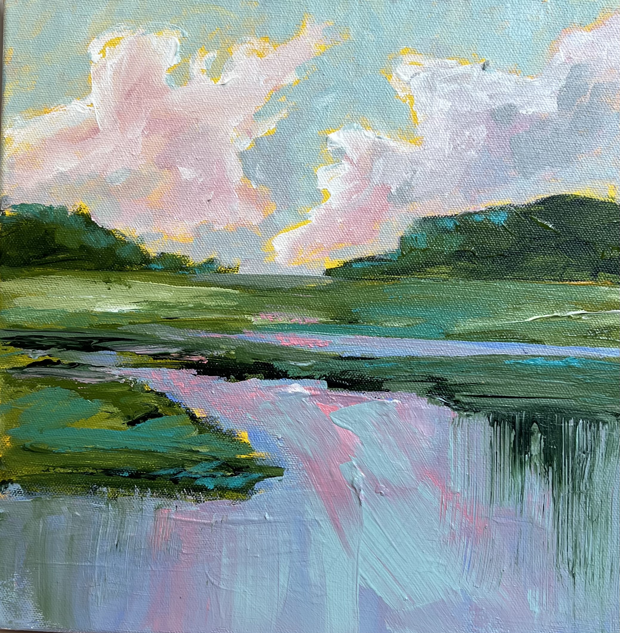 Karen Scott - Pretty in Pink I - Acrylic on Canvas - 12x12