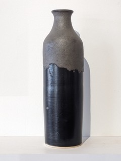 Mark Golitz - Bottle Vase Black - Ceramic - 17 1/2 x 5
