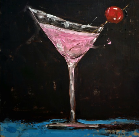 Scott French - The Pink Lady - Oil on Panel - 8x8