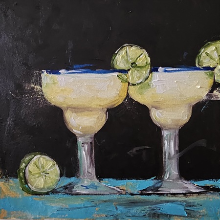 Scott French - Margaritas Please - Oil on Canvas - 12x12