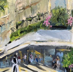 Gina Strumpf - Paris Bistros II - Oil on Canvas - 12x12