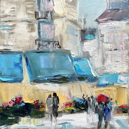 Gina Strumpf - Paris Bistros III - Oil on Canvas - 12x12