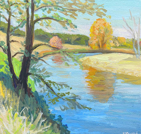 Steve Moore - New River Reflections - Acrylic on Canvas - 12x12