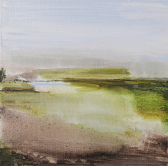 Charlotte Foust - Blue Lake - Oil on Canvas - 12x12