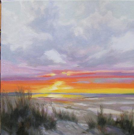 Sandy Nelson - Sun Horizon - Oil on Canvas - 12x12