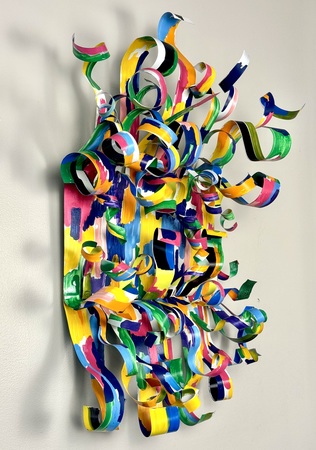 Sharon Paige - Dancing A Jig - Mixed Media on Metal - 28 x 18"