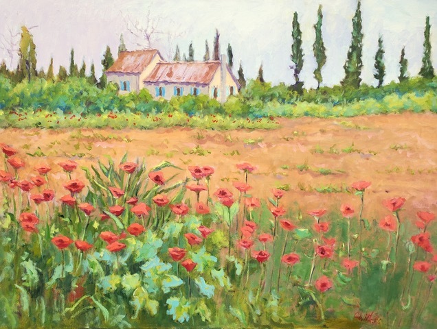 Connie Winters - Love Those Poppies II - Oil on Canvas