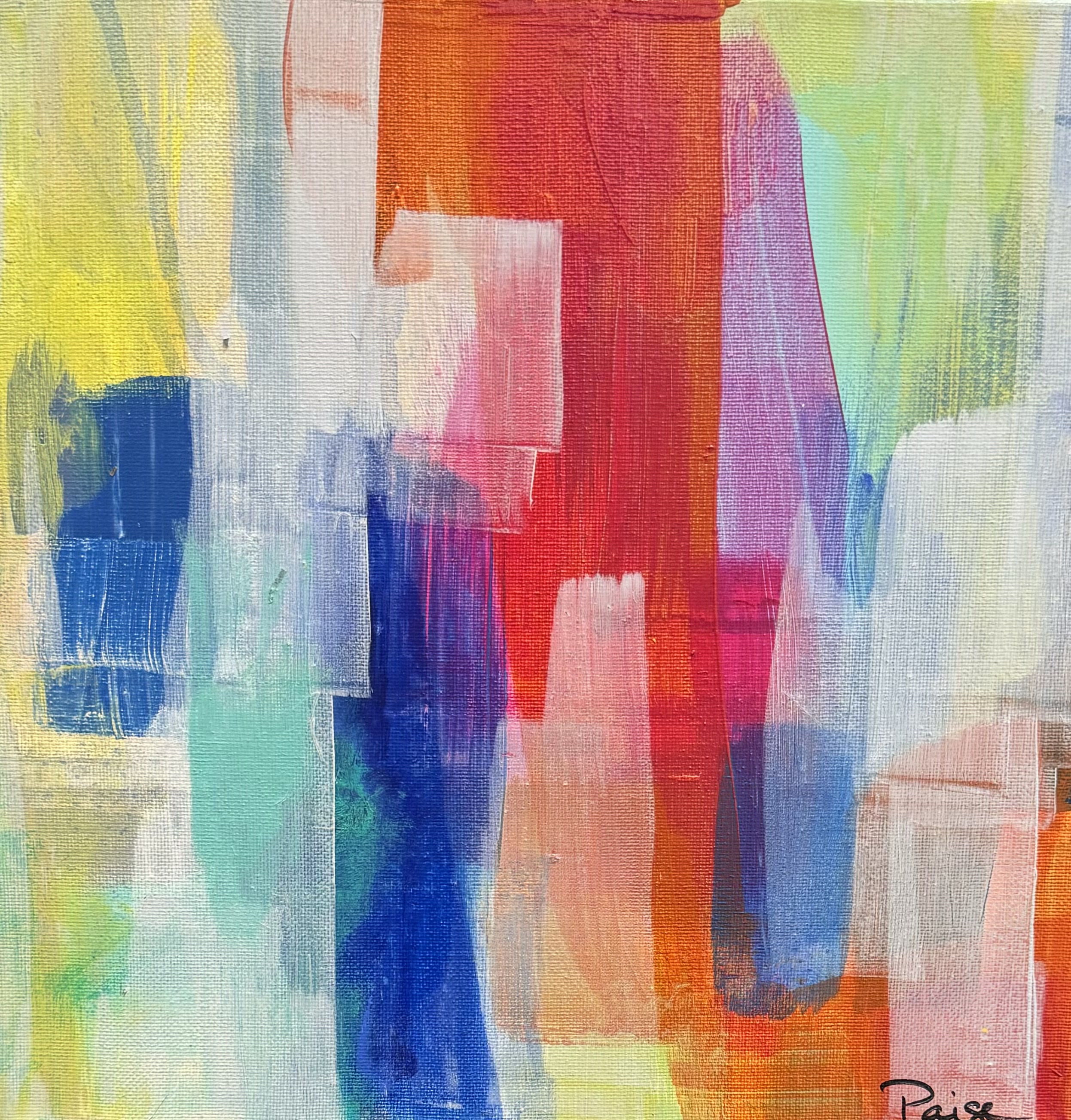 Sharon Paige - All The Right Moves III - Acrylic on Canvas - 12" x 12"