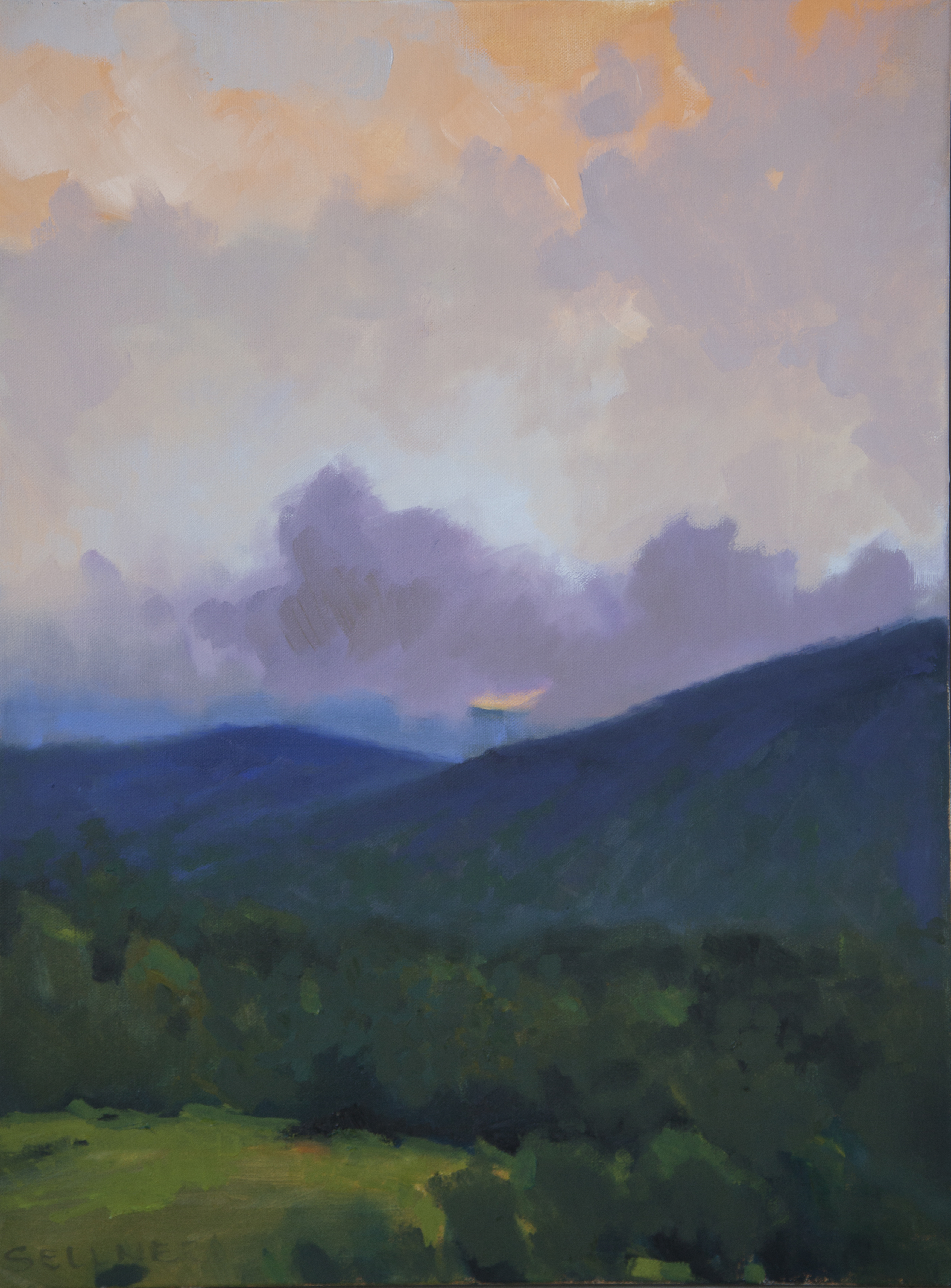 Ashley Sellner - Clouds Gather Along the Ridge - Oil on Canvas - 24x18