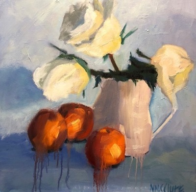 Nancy McClure - Three White Tulips - Oil on Canvas - 20x20