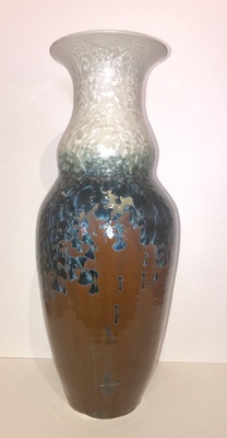 Tim Moran - Nickel & White Vase Large - Crystalline Pottery