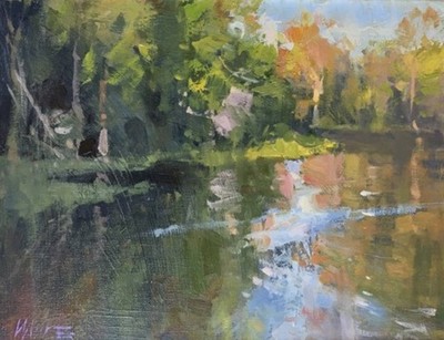 Larry Moore - River In Fall - Oil on Canvas - 11x14
