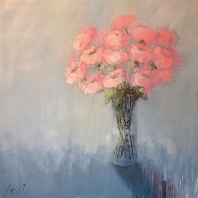 Angela Dewar Nesbit - Hopelessly In Love - Oil on Canvas - 46x46