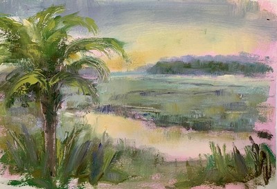 Allison Chambers - Palm Study - Oil on Paper - 9x12