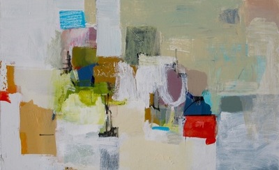 Charlotte Foust - Blue Square - Acrylic on Canvas - 30x48