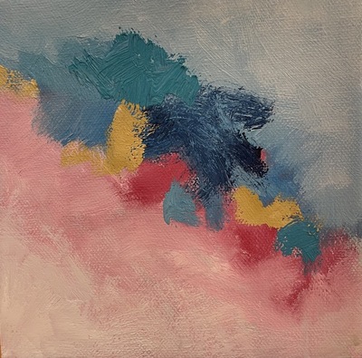 Nancy McClure - Tickled Pink I - Oil on Canvas - 6x6