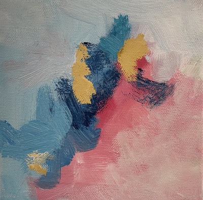 Nancy McClure - Tickled Pink III - Oil on Canvas - 6x6