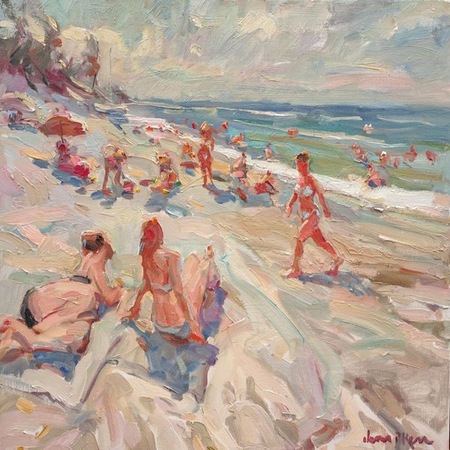 James  P. Kerr - Beach Gals - Oil on Canvas - 30x36