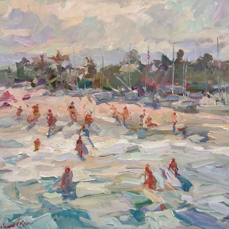 James  P. Kerr - Paddle Boards - Oil on Canvas - 36x36