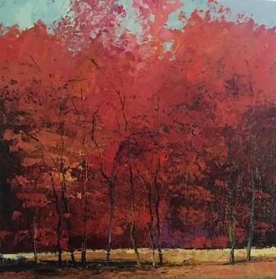 Ginny Chenet - Evoking Autumn - Acrylic on Canvas - 24x24
