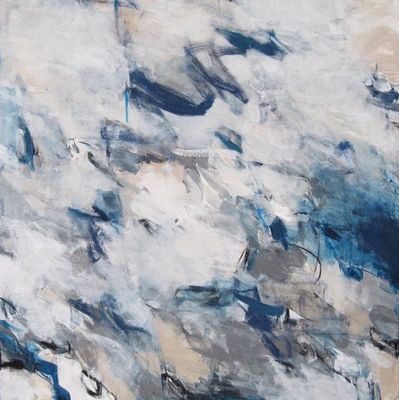Charlotte Foust - Blue Ribbon - Acrylic on Canvas - 48x48
