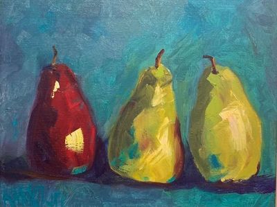 Nancy McClure - Three Pears - Oil on Canvas - 11x14