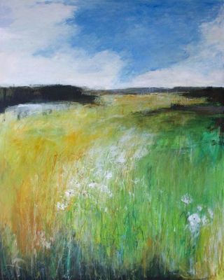 Margo Balcerek - The Meadow of White Flowers - Oil on Canvas - 60x48