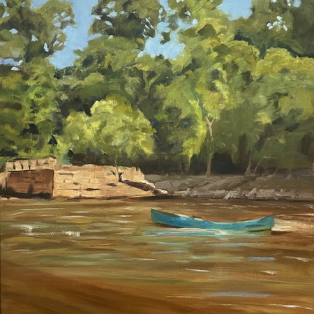Nancy McClure - Blue Canoe - Oil on Canvas - 30x24