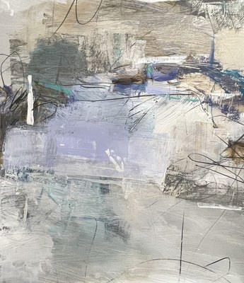 Charlotte Foust - Amethyst Sands - Mixed Media on Paper - 17x15