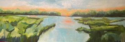 Nancy McClure - Longest Marsh - Oil on Canvas - 25x72