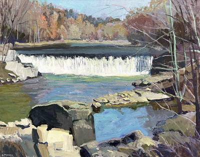 Steve Moore - Watauga River road Falls - Acrylic on Canvas - 24x30