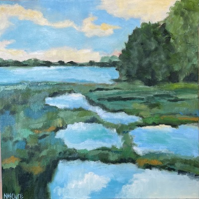 Nancy McClure - Marsh To Sea I - Oil on Canvas - 30x30