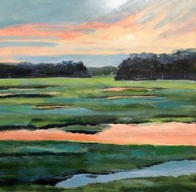 Nancy McClure - Sunset In Carolina - Oil on Canvas - 30x30