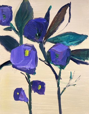 Charlotte Foust - Purple Passion - Acrylic on Paper - 10x8