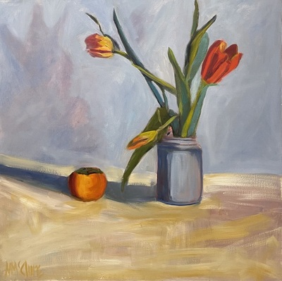 Nancy McClure - Spring Tulips - Oil on Canvas - 30x30