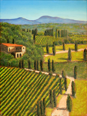 David Zimmerman - Tuscan View - Oil on Canvas - 18x24